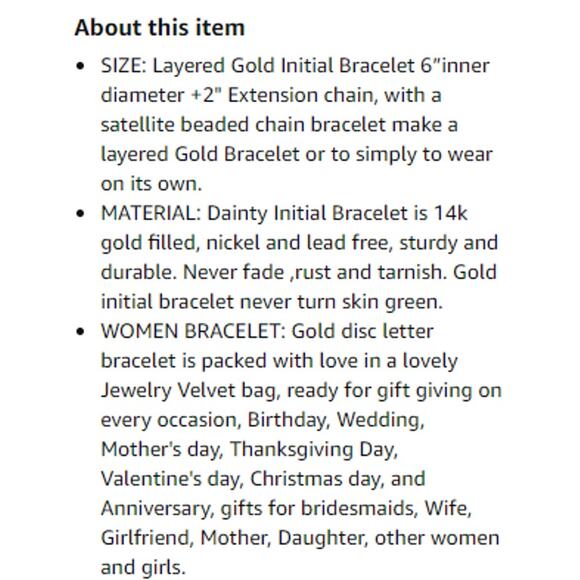 Layered Gold Plated Initial "U" Bracelet Set With Gift Box - Picture 2 of 5